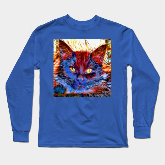 Cat Close Up Long Sleeve T-Shirt by danieljanda